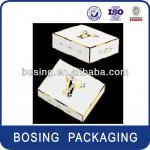 white printed paper box with gold foil gift packaging box