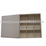 wooden tea box with 9 compartments LHT-12530