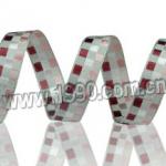 Woven ribbon with small lattice satin ribbon